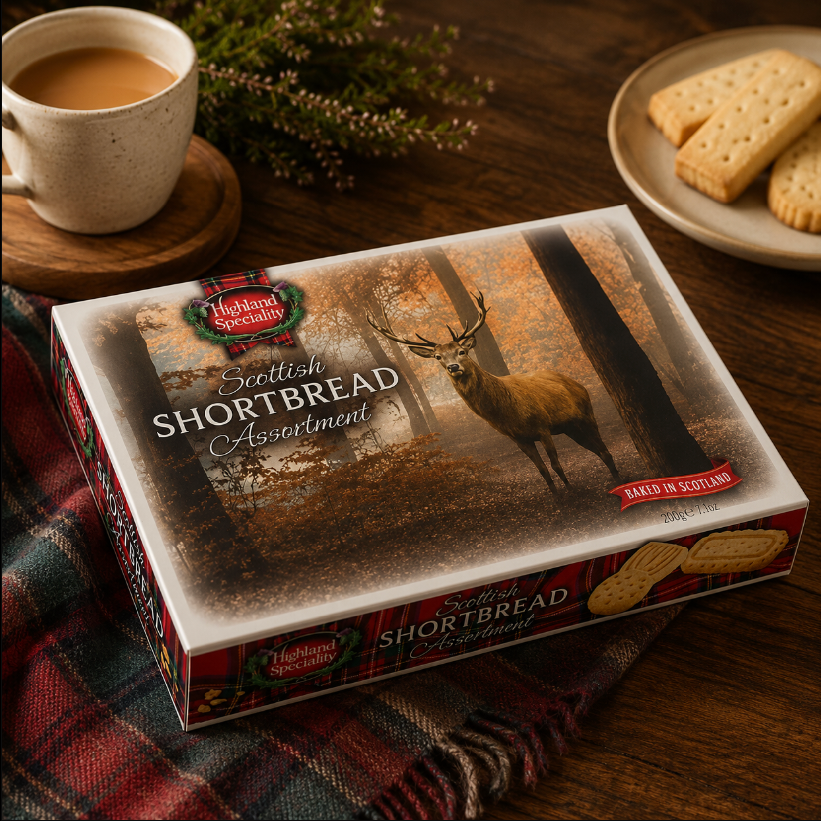 Front view of the shortbread box