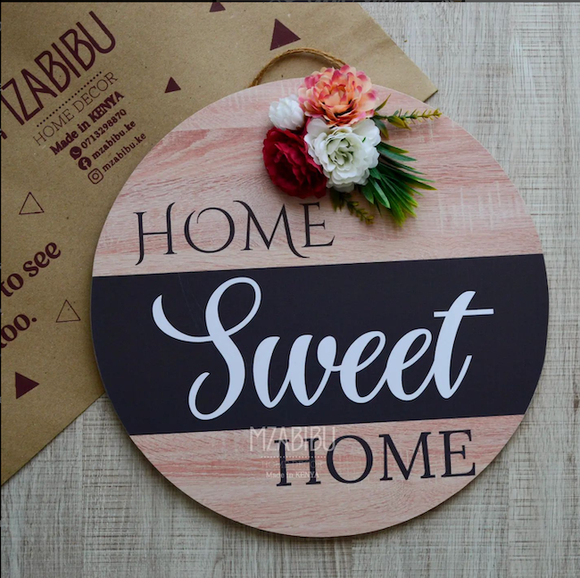 Wooden Home Sweet Home Wall Plaque