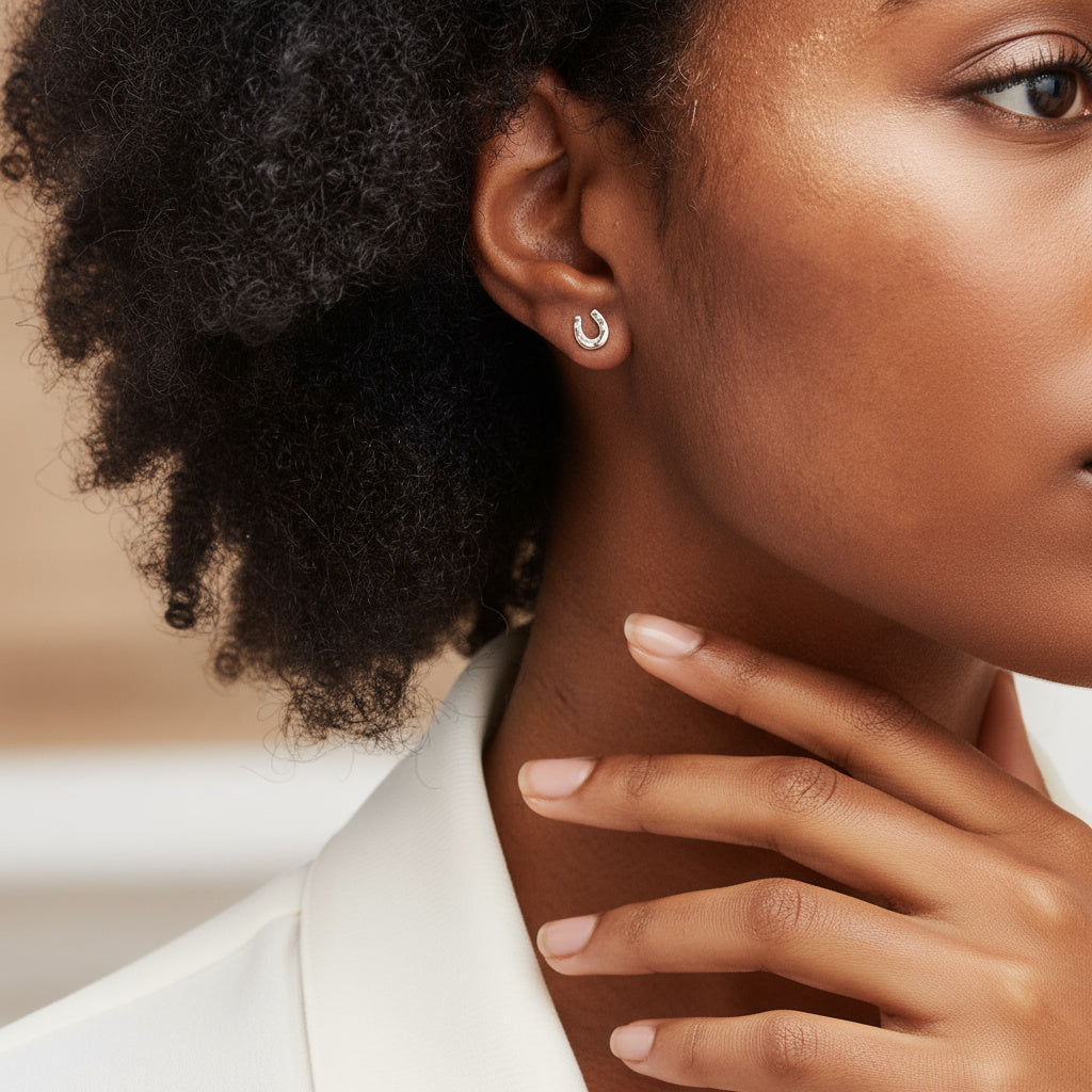 Lucky Horseshoe Stud Earrings