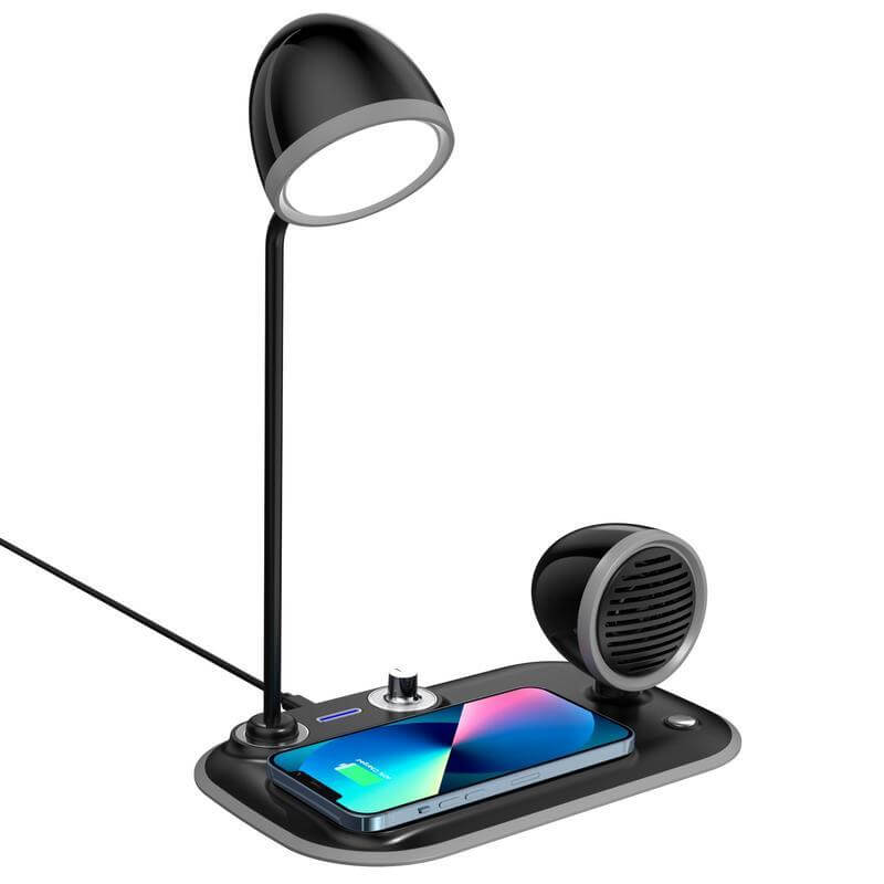 3-in-1 Wireless Charger Lamp With Speaker