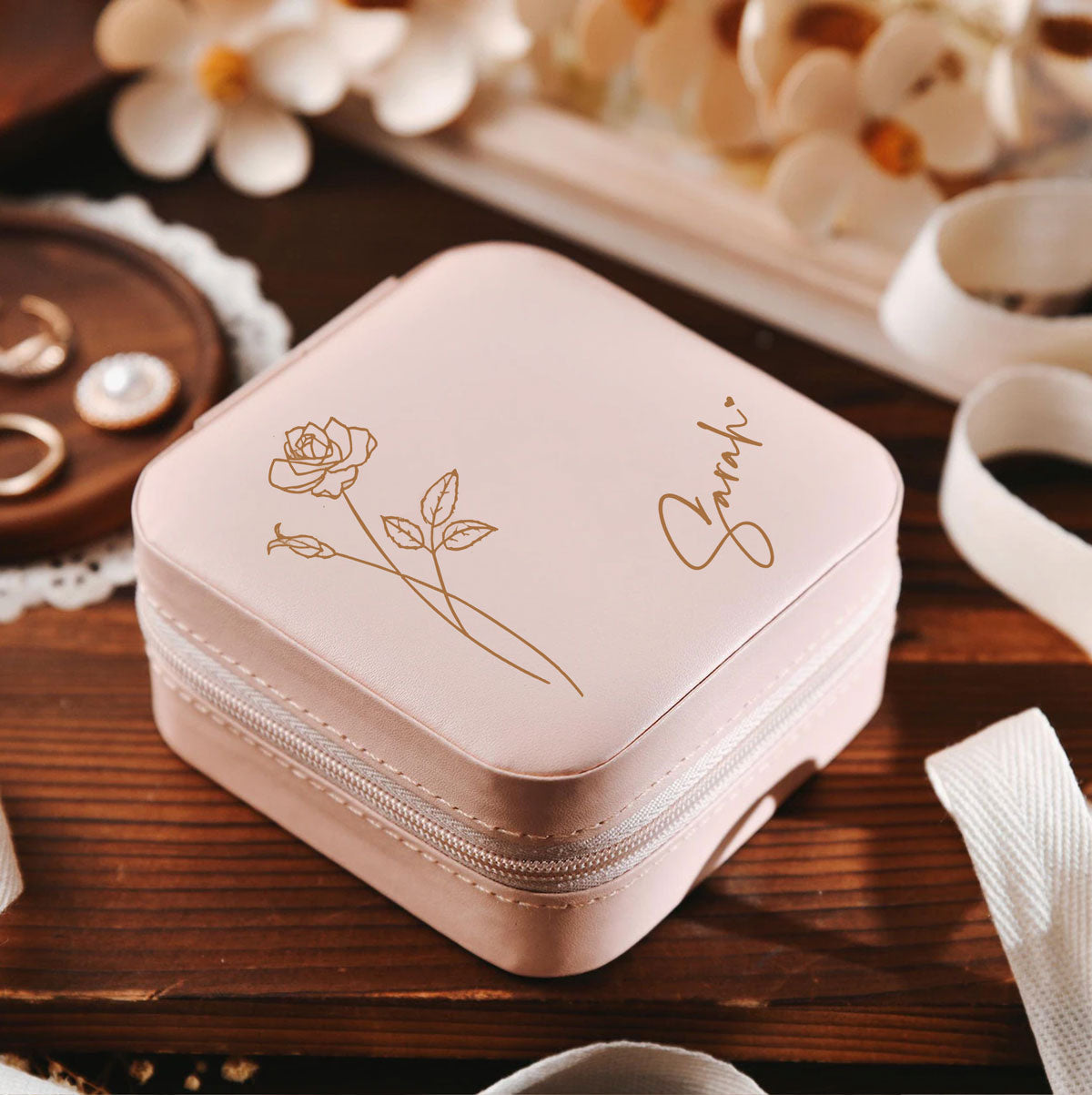 Livia Birth Flower Jewelry Case