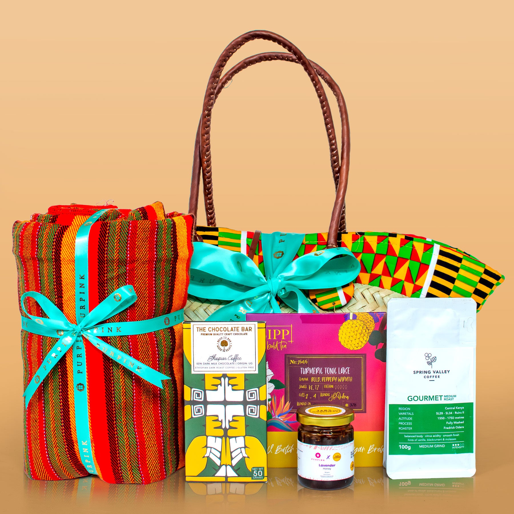 The Taste of Kenya Hamper – Kenyan Tea, Coffee & Heritage Gift Set (Yellow  / Blue)