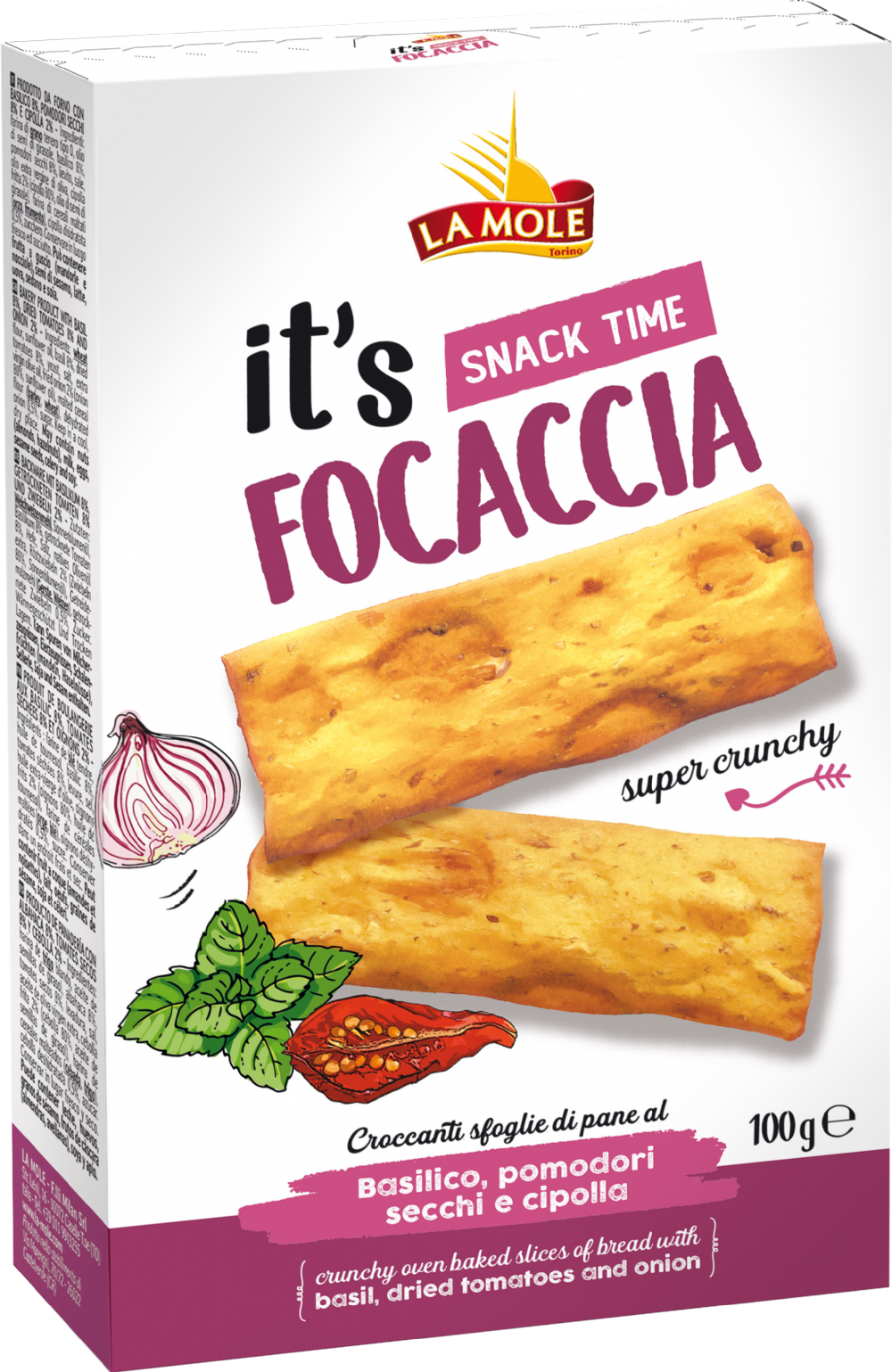 La Mole Focaccia Basic, Tomato & Onion 100g