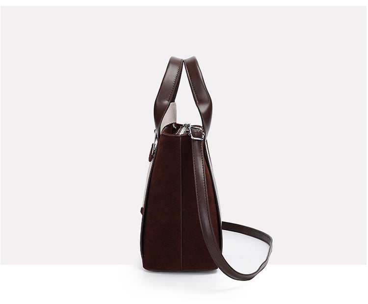 Suede Women’s PU Leather Handbag / Elegant Multi-Pocket Crossbody Bag – 33 × 13 × 23 cm