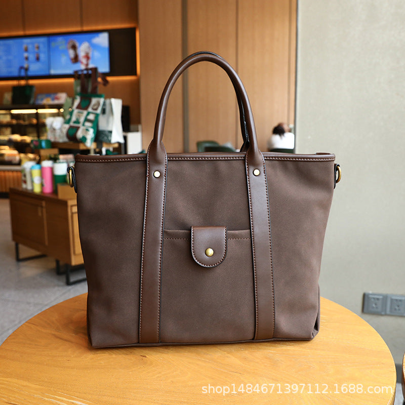 Vintage Canvas Travel Tote Bag /  Removable Strap & Durable Handles – 26 × 13 × 29 cm
