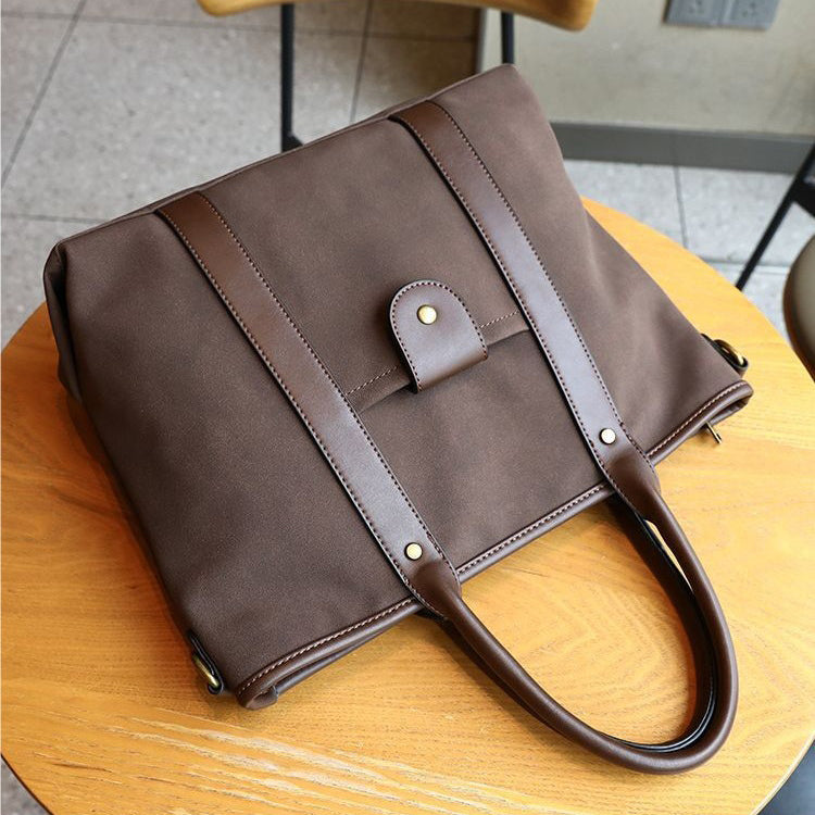 Vintage Canvas Travel Tote Bag /  Removable Strap & Durable Handles – 26 × 13 × 29 cm