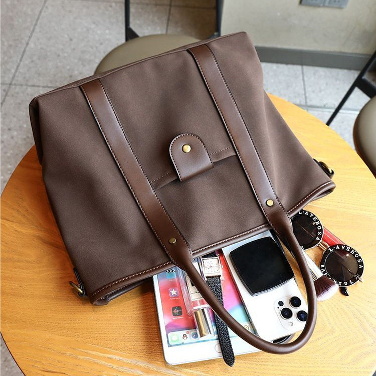 Vintage Canvas Travel Tote Bag /  Removable Strap & Durable Handles – 26 × 13 × 29 cm
