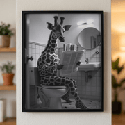 Quiet Moments – Monochrome Giraffe Wall Art (30 × 40 cm)