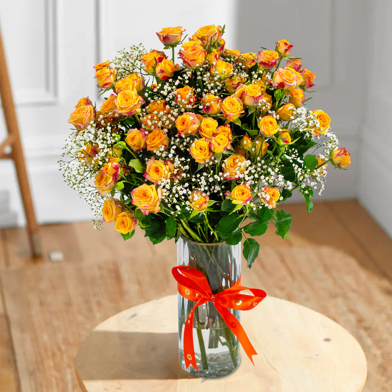 Land of Fire Spray Roses Bouquet