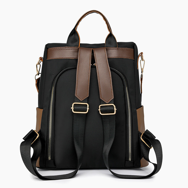 Lightweight Oxford Backpack for Women /  Convertible Shoulder Bag & Water-Resistant Daypack with Anti-Theft Pocket – 31 × 12 × 35 cm