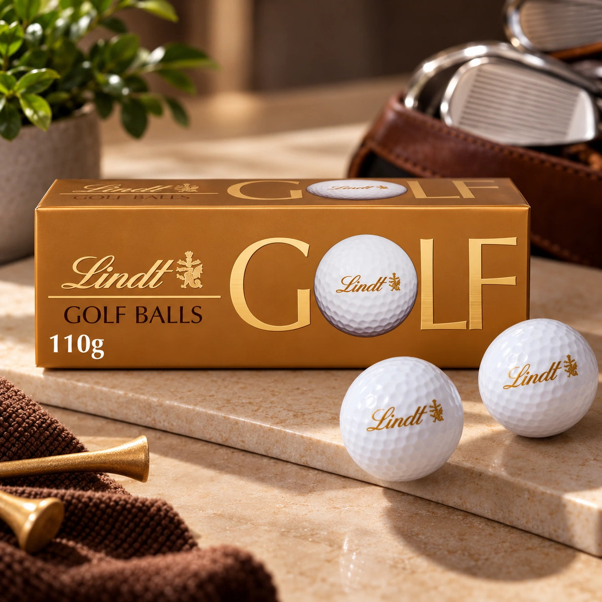 Lindt Milk Chocolate Golf Balls 3 Pieces Box 110g