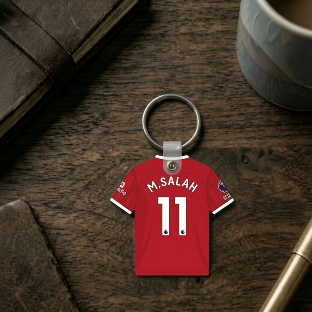 Personalised EPL Soccer Jersey Key Holder – Custom Name & Number Key Accessory 5.5 cm