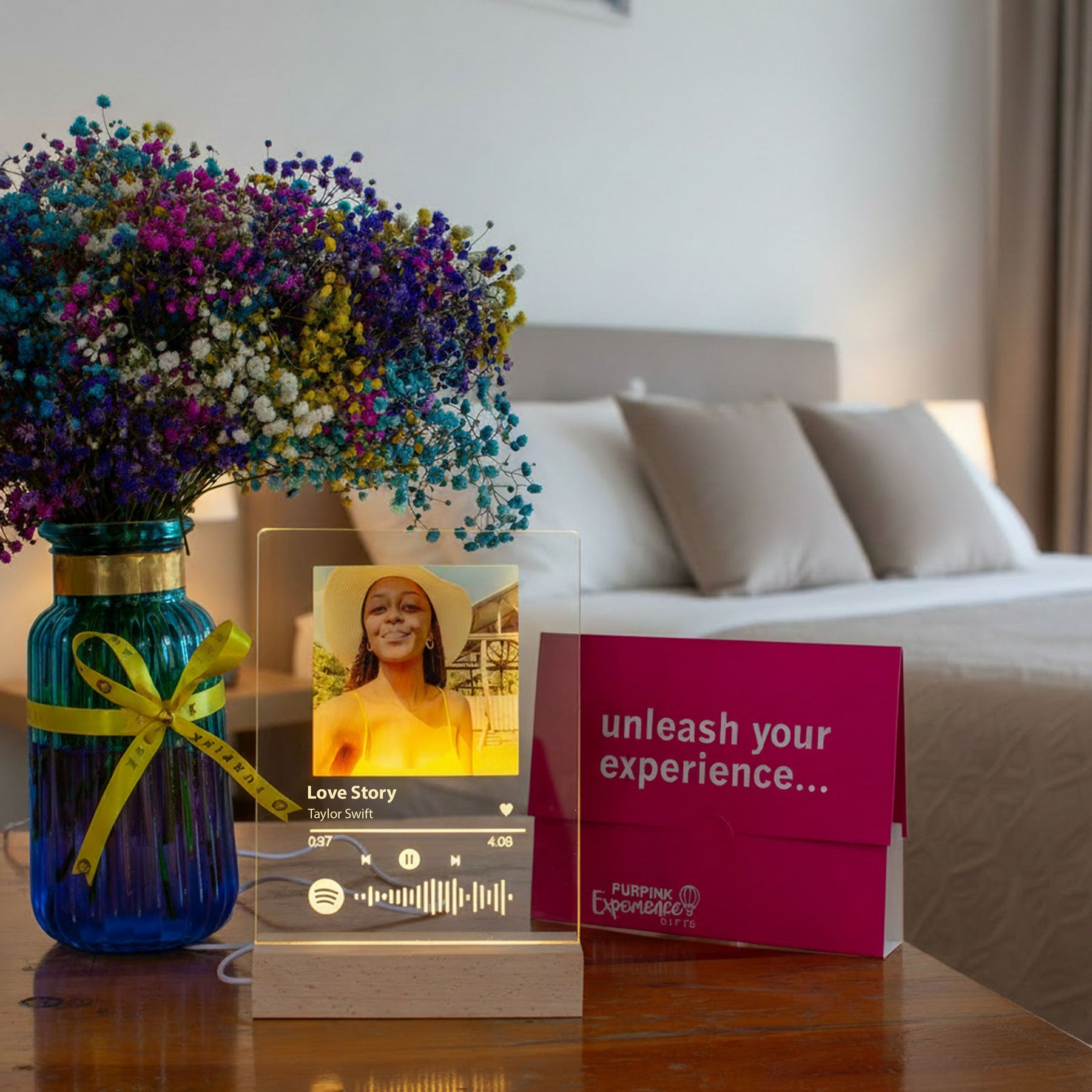 Personalised Customised Spotify LED Light – “Love Story” by Taylor Swift with Photo & Surprise Song (15 × 20 cm)