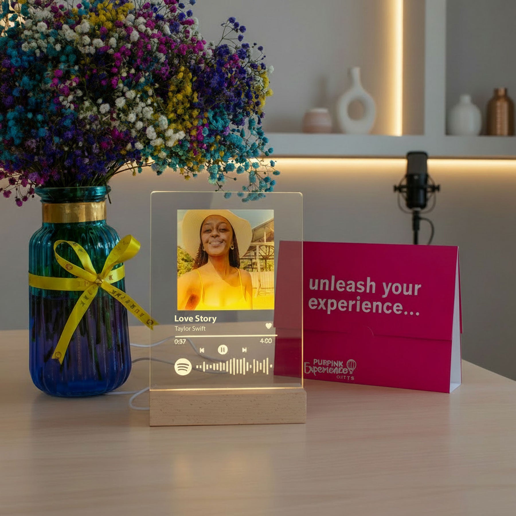 Personalised Customised Spotify LED Light – “Love Story” by Taylor Swift with Photo & Surprise Song (15 × 20 cm)