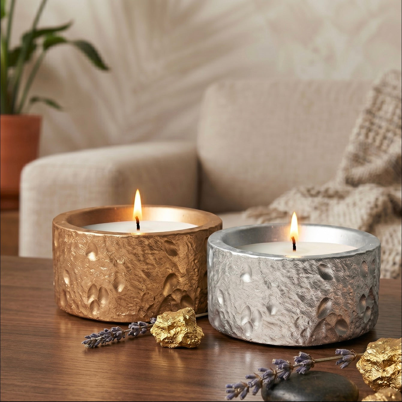 Luxury Chrome Soy Wax Scented Candle – 70g Ceramic Candle Jar