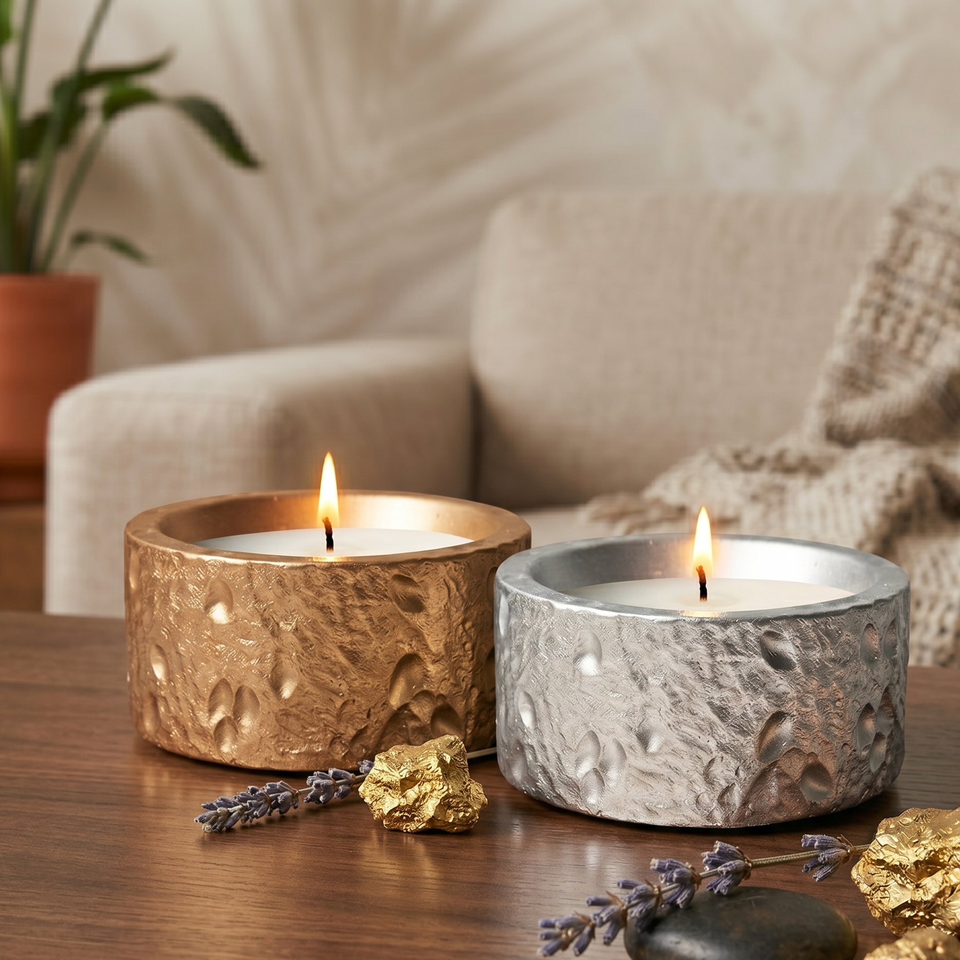 Luxury Chrome Soy Wax Scented Candle – 70g Ceramic Candle Jar