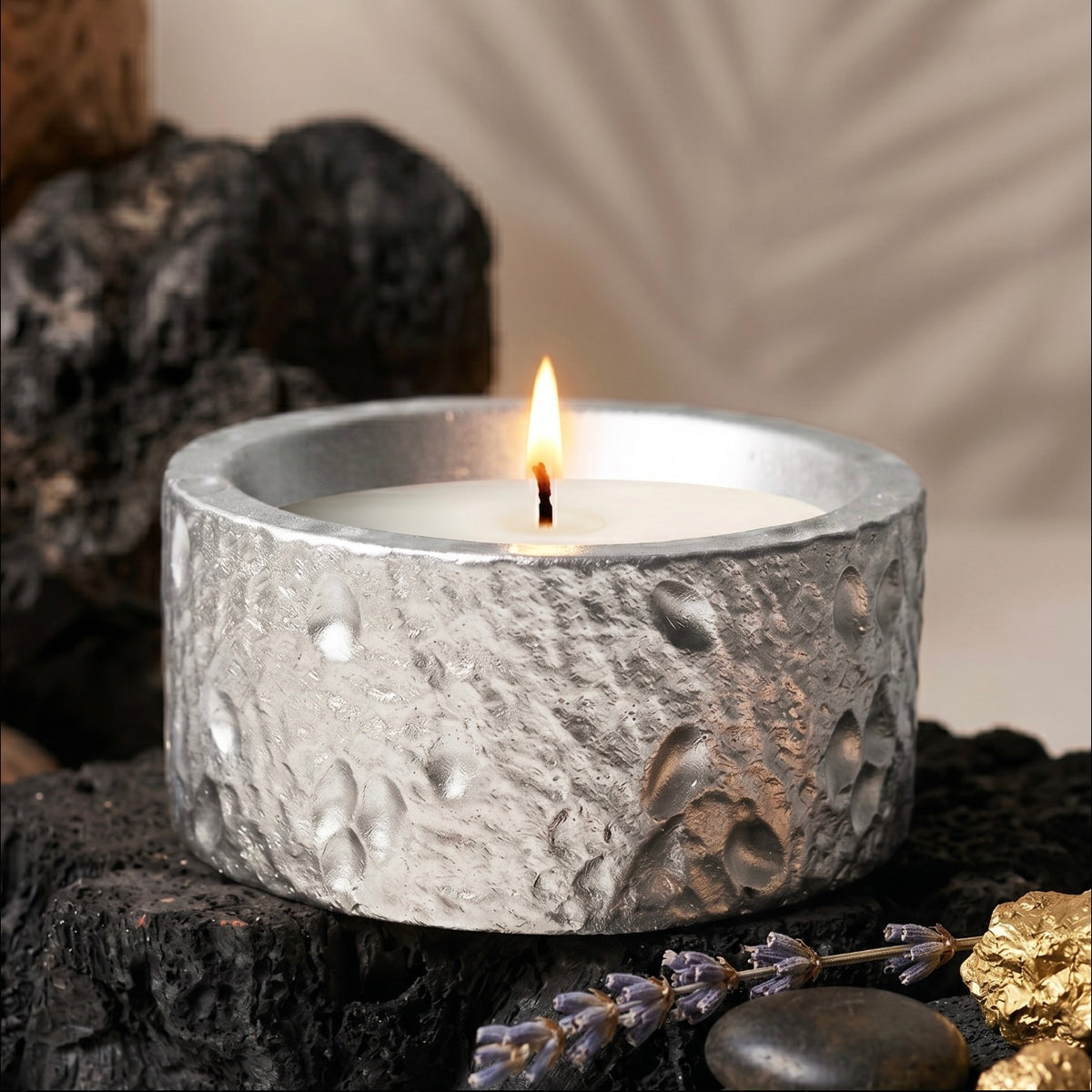 Luxury Chrome Soy Wax Scented Candle – 70g Ceramic Candle Jar
