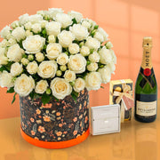 Luxury Rose Gift Set with Moët , Chocolate & Bracelet