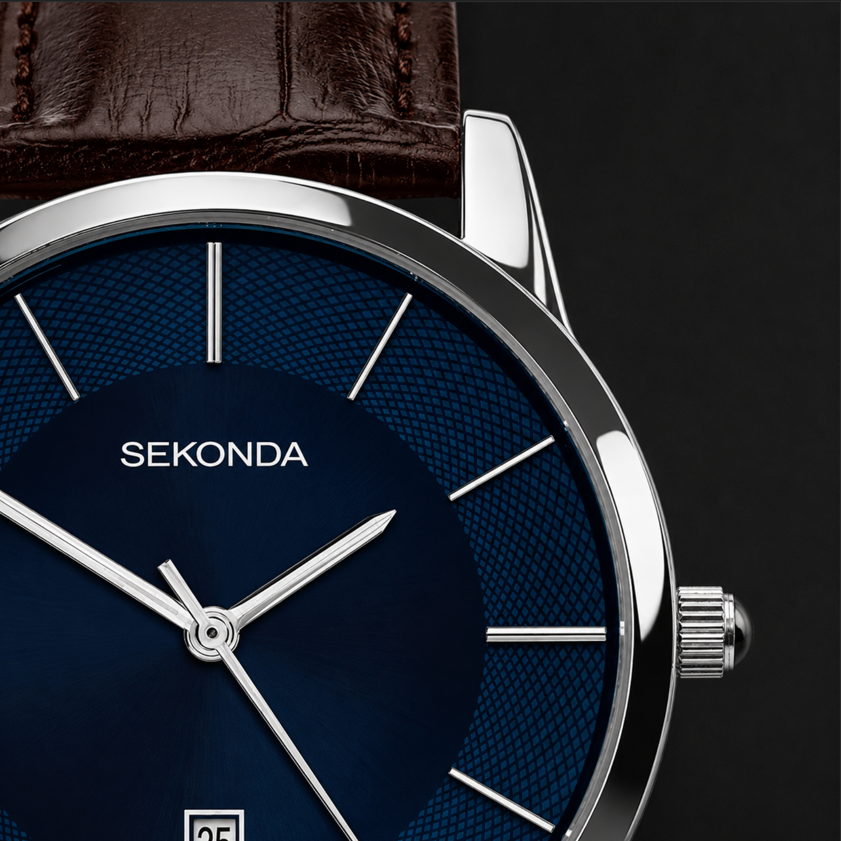 Sekonda Murphy Men's Watch – Blue Dial & Brown Leather Strap