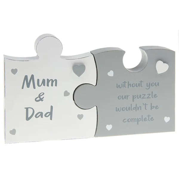 Jigsaw Words Double Plaque – Mum & Dad