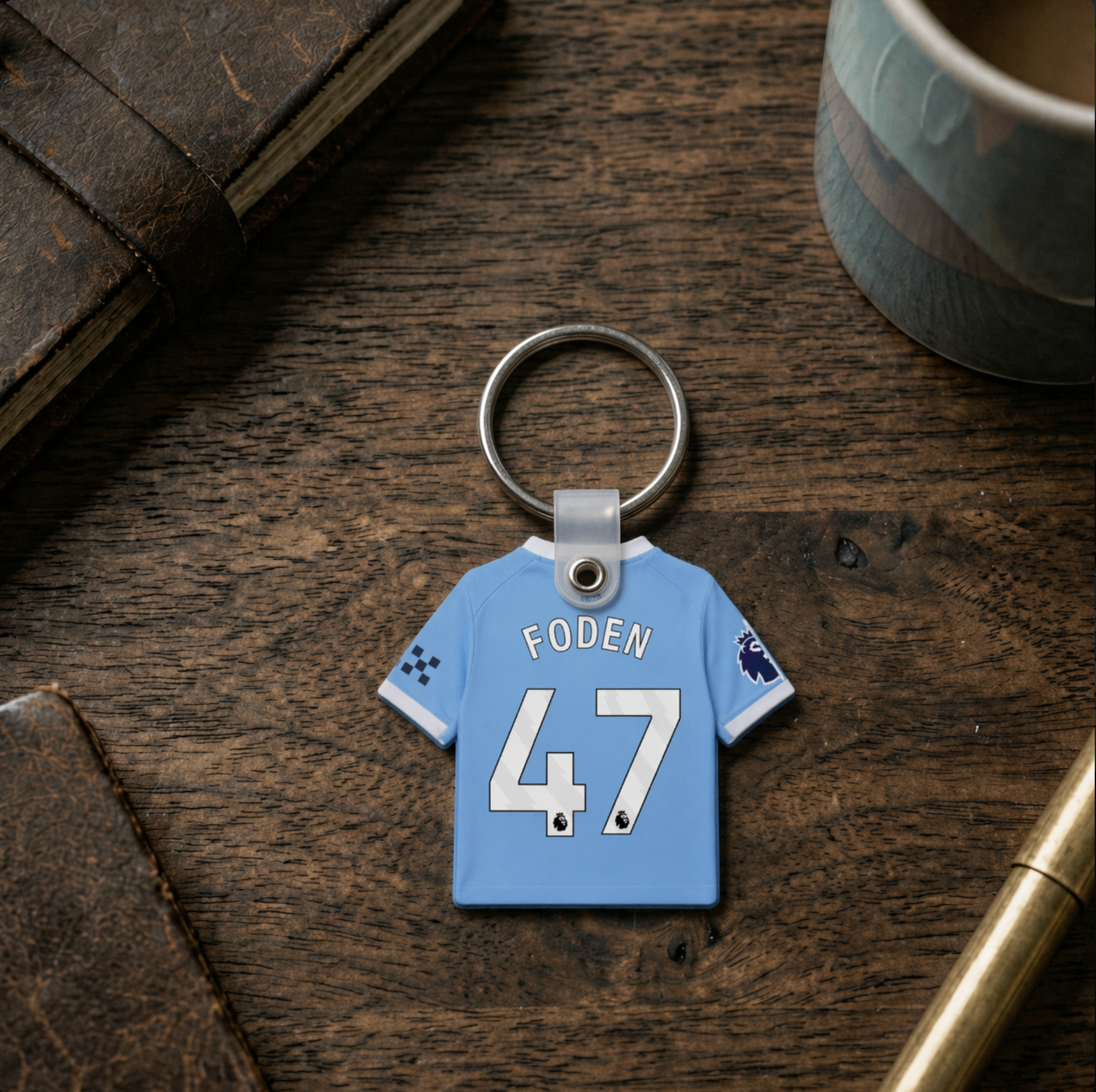 Personalised EPL Soccer Jersey Key Holder – Custom Name & Number Key Accessory 5.5 cm