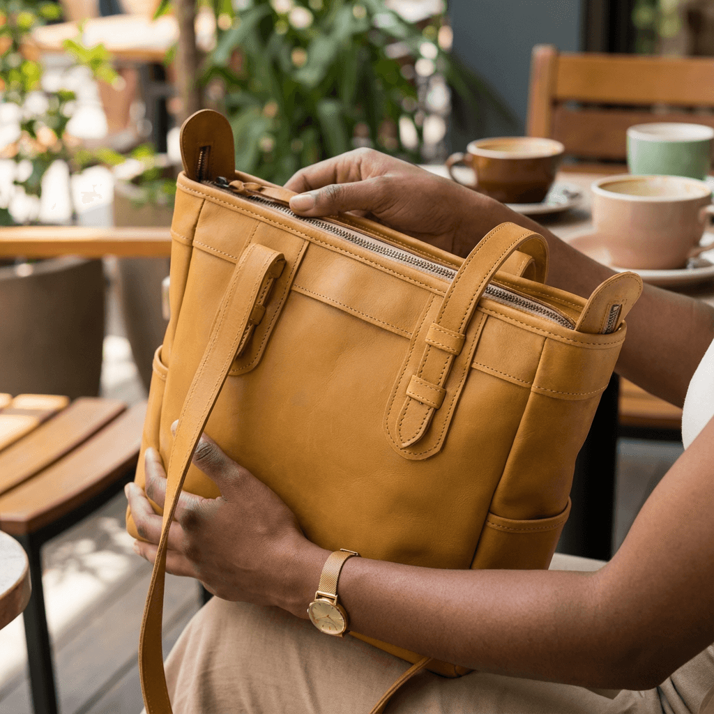 Mandy Classic Genuine Leather Tote