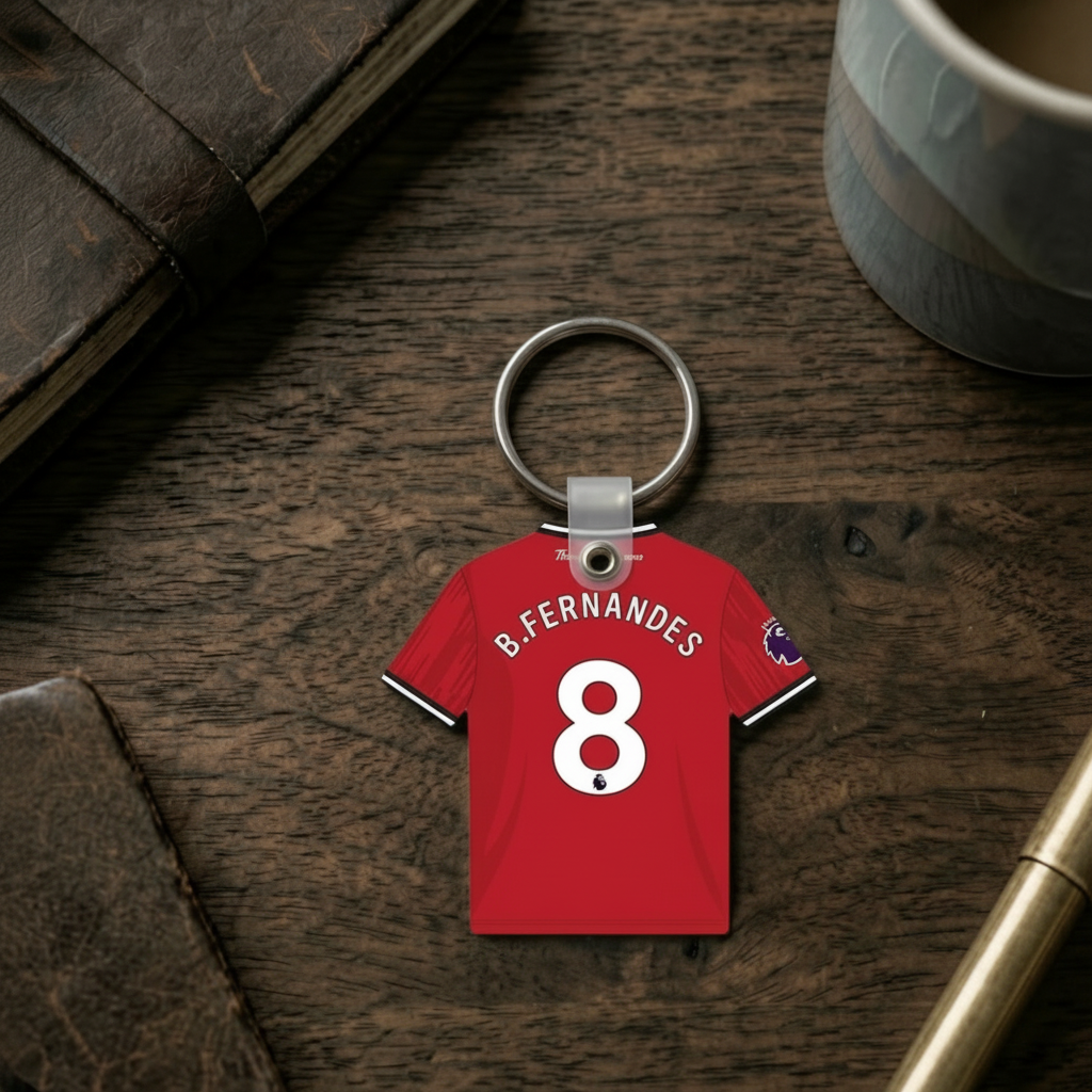 Personalised EPL Soccer Jersey Key Holder – Custom Name & Number Key Accessory 5.5 cm