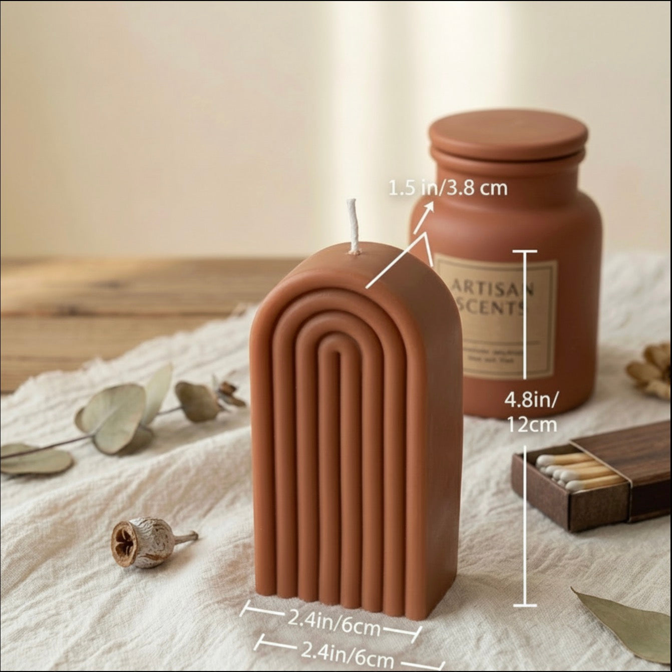 Purpink Arch Candle 250G – Cream & Chocolate Silicone Candle