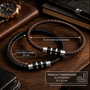 EQ For Men Stripe Clasp Leather Bracelet – Wristband