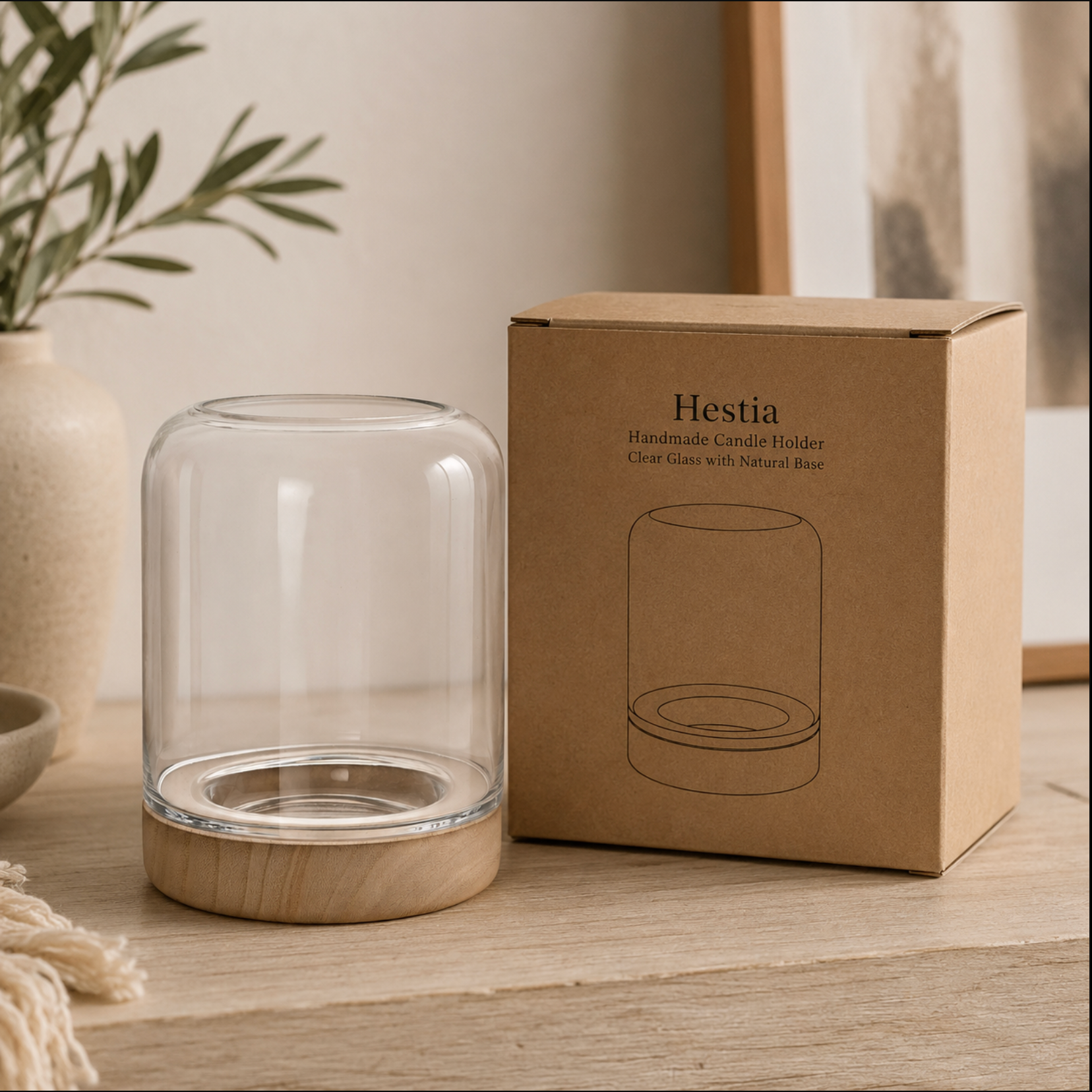 Handmade candle holder gift for house-warming