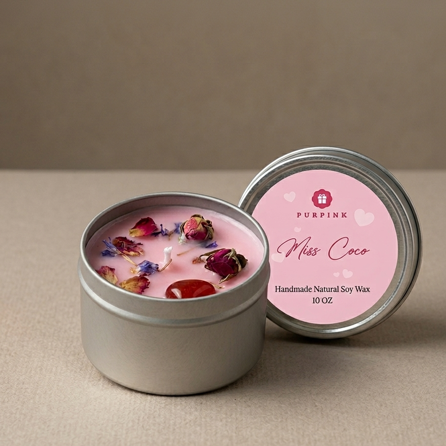 Purpink Tin Scented Candle – 100g Mini Candle
