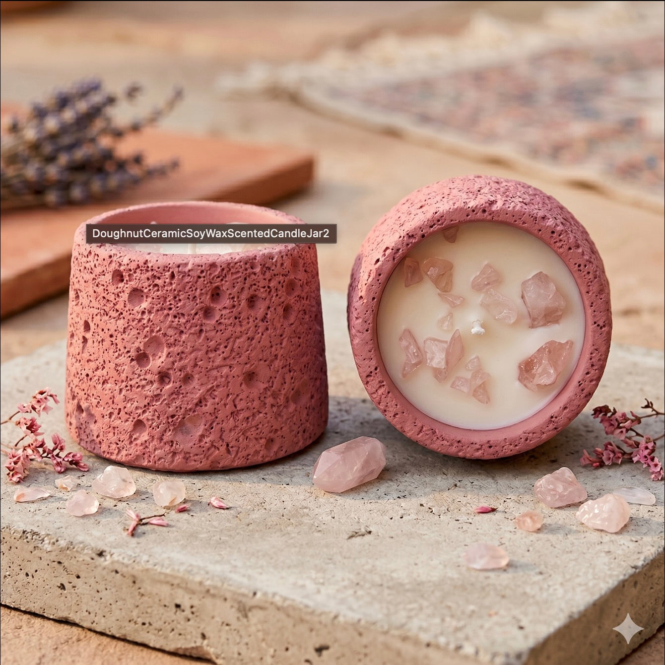 Stone Finish Scented Candle Jar – 210g Small Luxury Candle