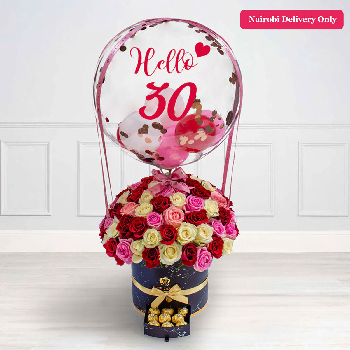 Mixed Roses & Kisses Hot Air Balloon