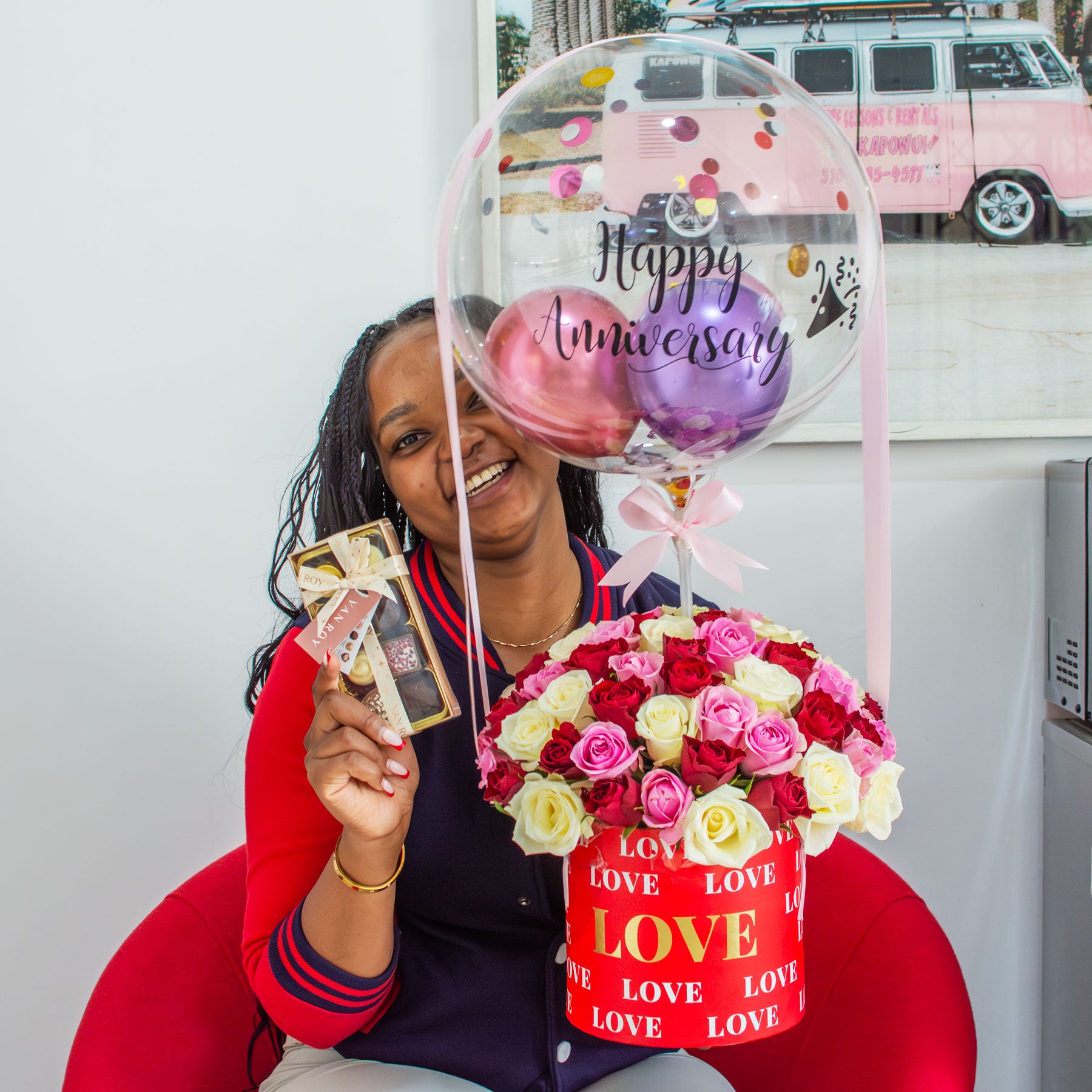 Mixed Roses & Kisses Hot Air Balloon