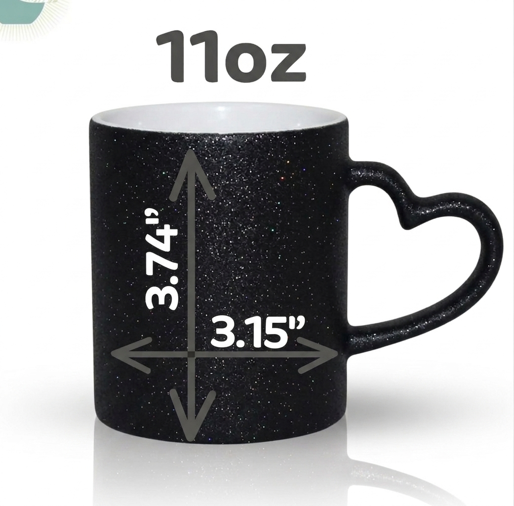 Personalised Romance with Couple Photo – 11 oz Heart Starry Magic Mug
