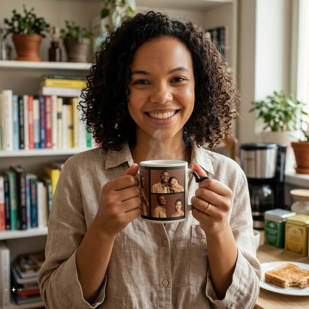 Personalised 11 oz Heart Starry Sky Colour Magic Mug – Romantic Ceramic Mug with Couple Photo
