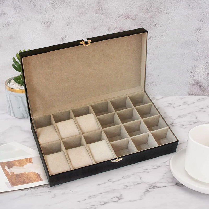 Harvey Makin Watch & Cufflink Box - 6 Slots/12 Cufflinks