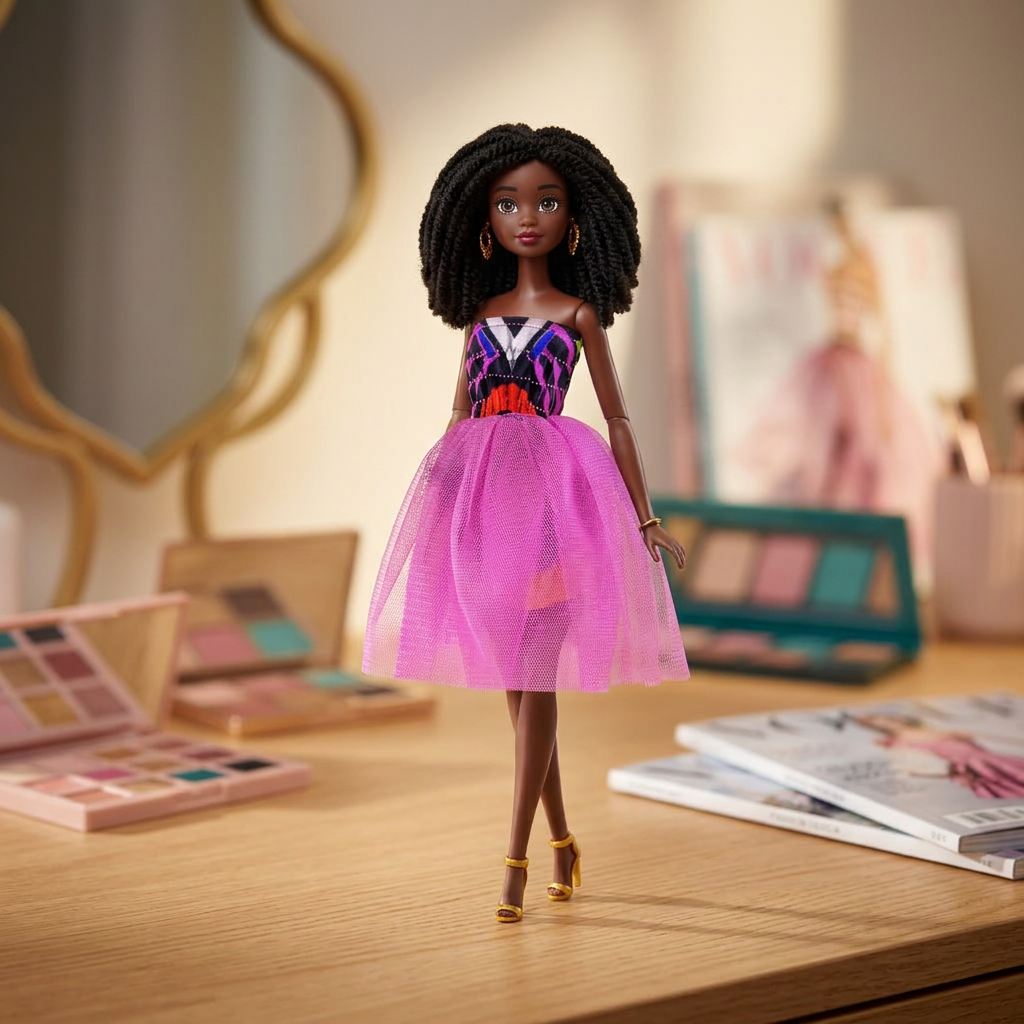 Nala Ankara & Mesh Doll Dress with Hair Accessories – 11.5-Inch Doll Outfit Set