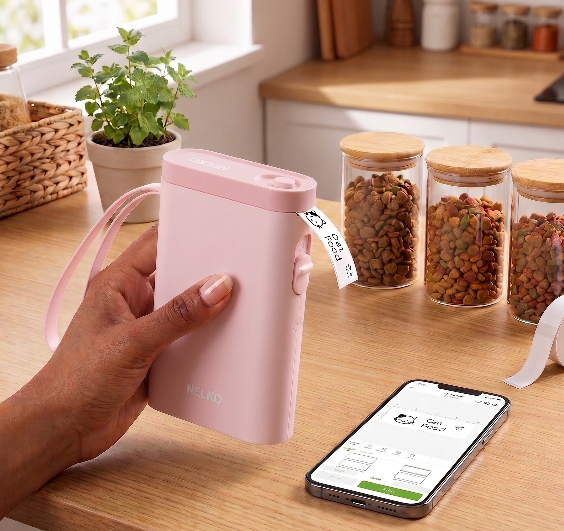 Nelko P21 Bluetooth Label Maker – Portable Wireless Sticker Printer 0.27 Kg (Pink)