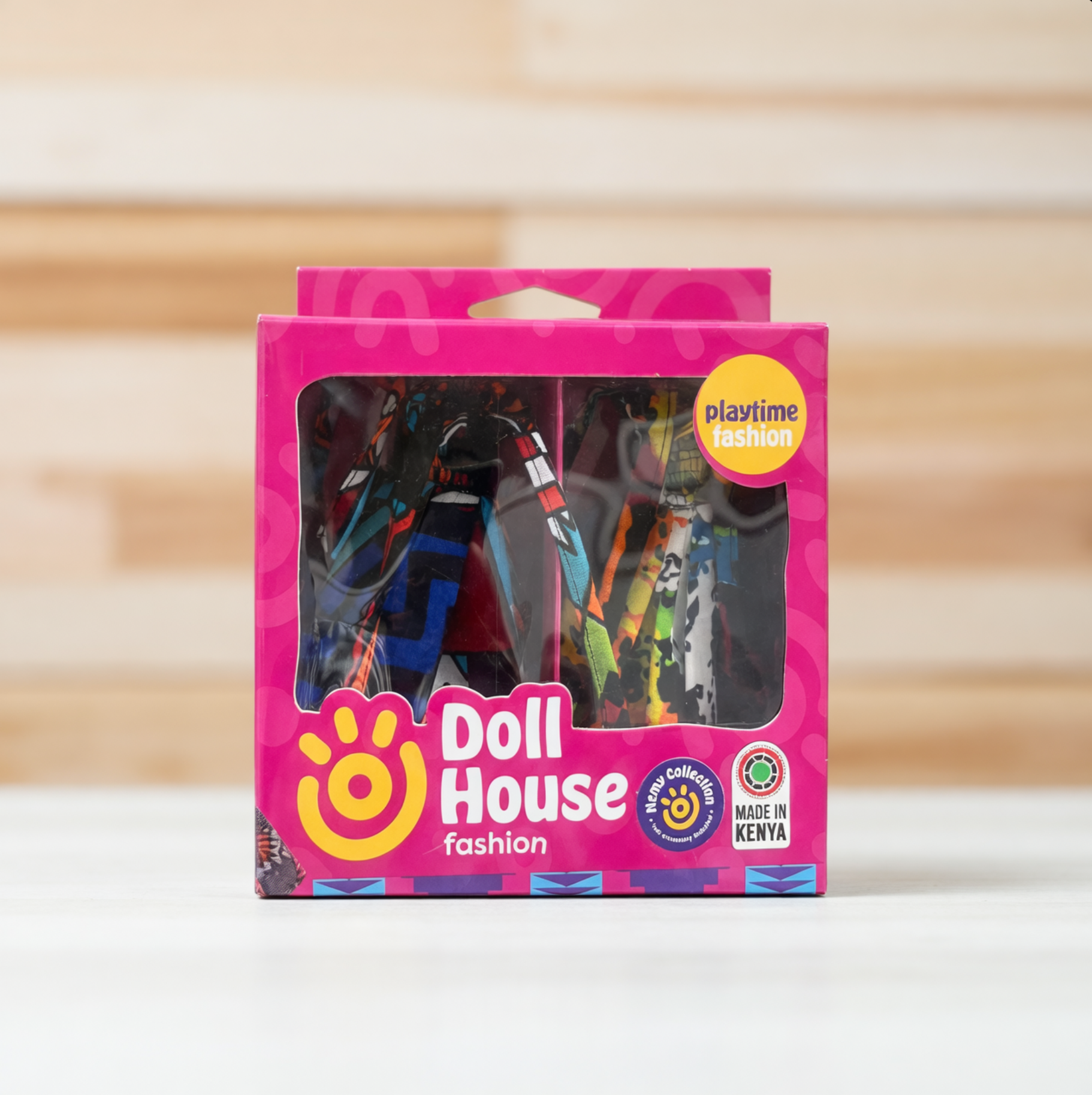 Nemy Cotton African Print Doll Dress & Accessories – 11.5-Inch Doll Outfit