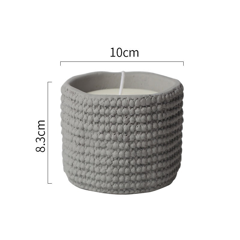 Nordic Concrete Scented Candle – 400g Large Minimalist Candle (8.3cm x 10cm)
