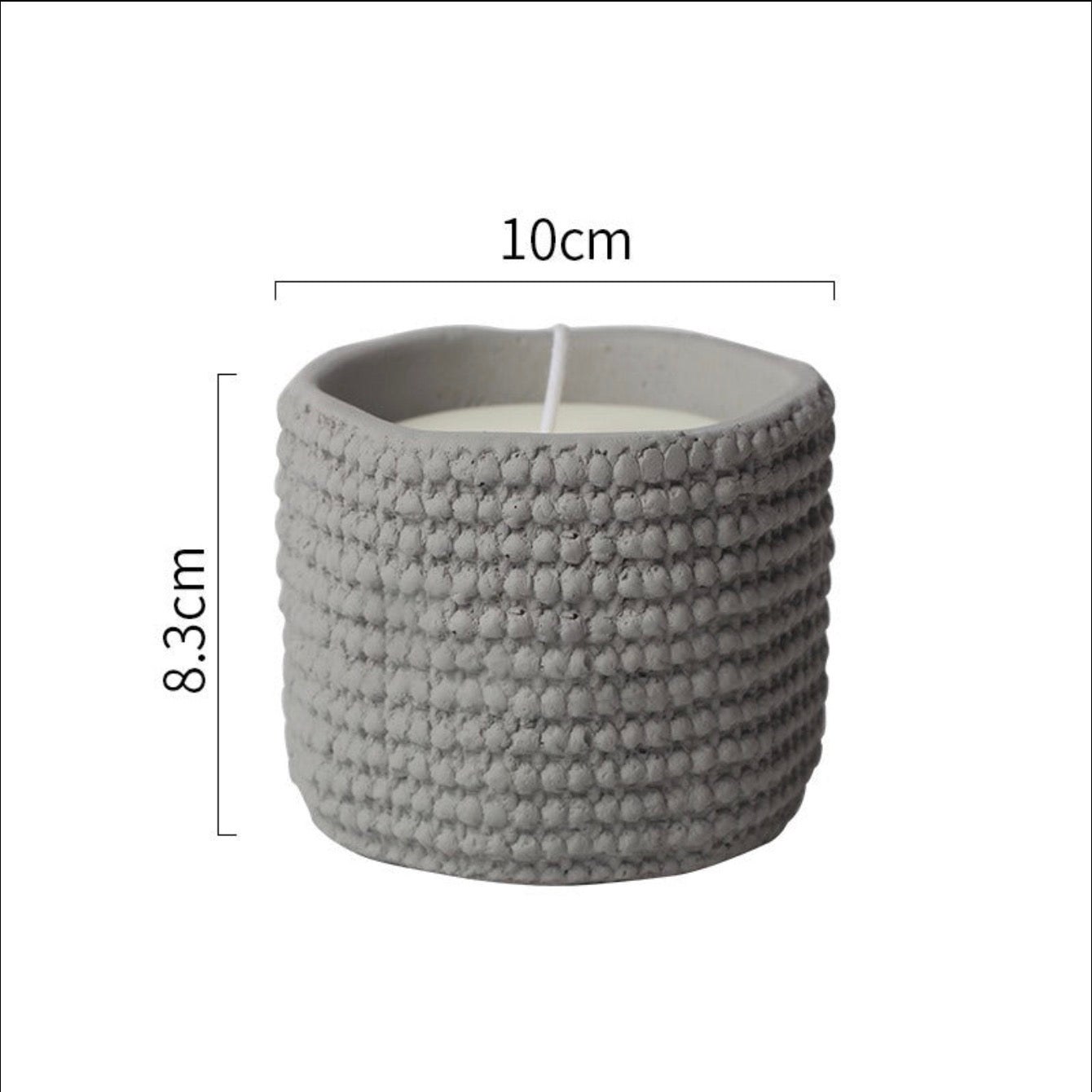Nordic Concrete Scented Candle – 400g Large Minimalist Candle (8.3cm x 10cm)