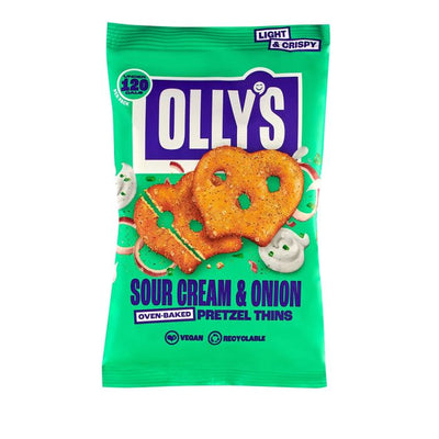 OLLY's - Pretzel Thins - Vegan Sour Cream & Onion - 10 x 35g