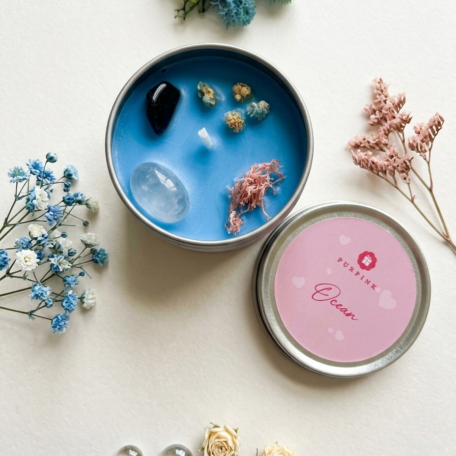 Purpink Tin Scented Candle – 100g Mini Candle