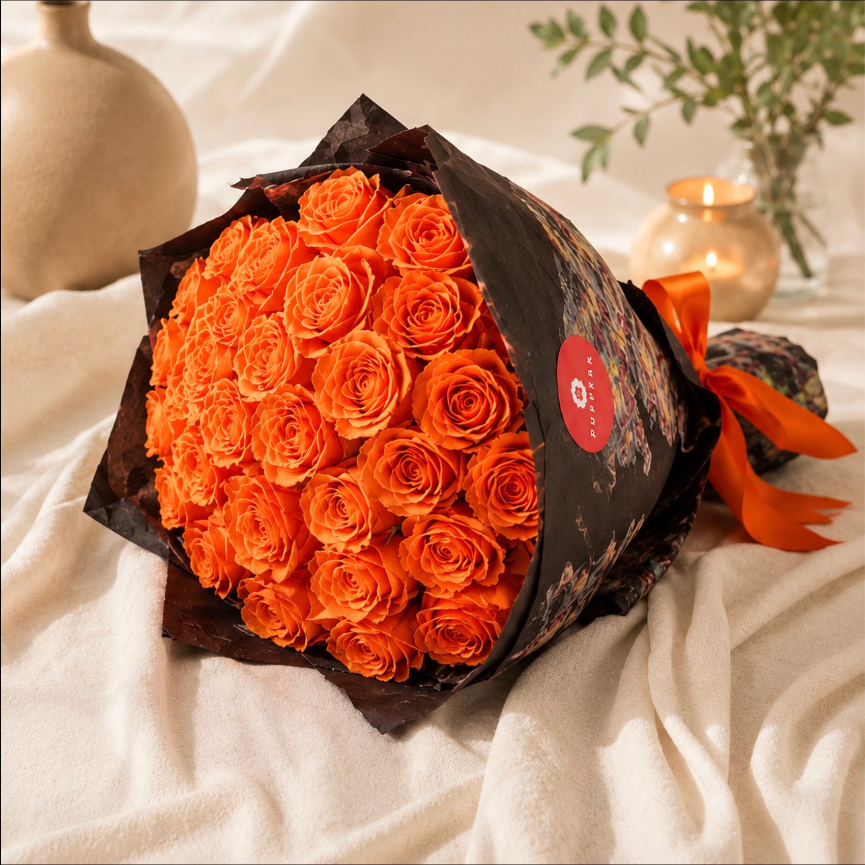 Radiant Orange Rose Bouquet