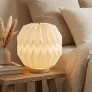 Okiyo Kosuke LED Wood Table Lamp – 10.8 × 11.2 in | Scandinavian Style Wooden Desk & Bedside Lamp