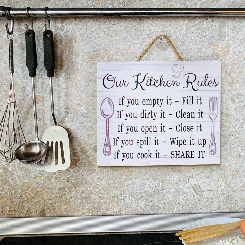 Our Kitchen Rules Wall Hanging Plaque