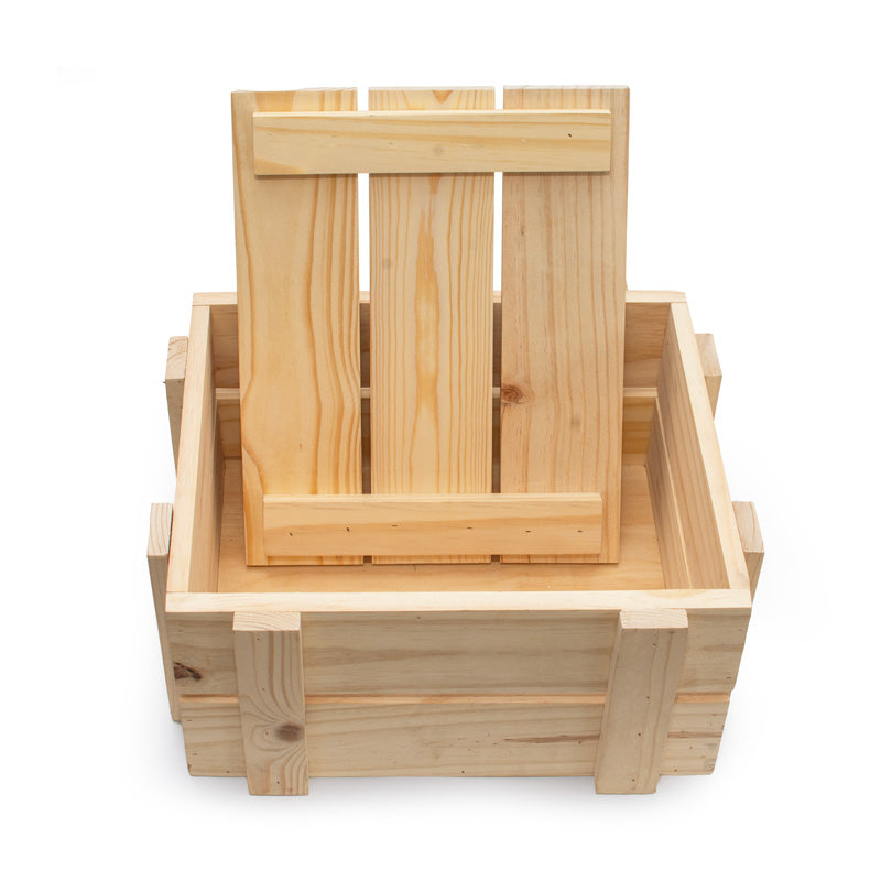Plain Luxury Wooden Crate With Ribbon