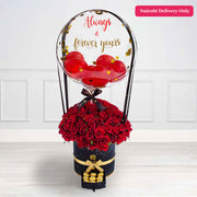 Premium Roses & Ferrero Hot Air Balloon