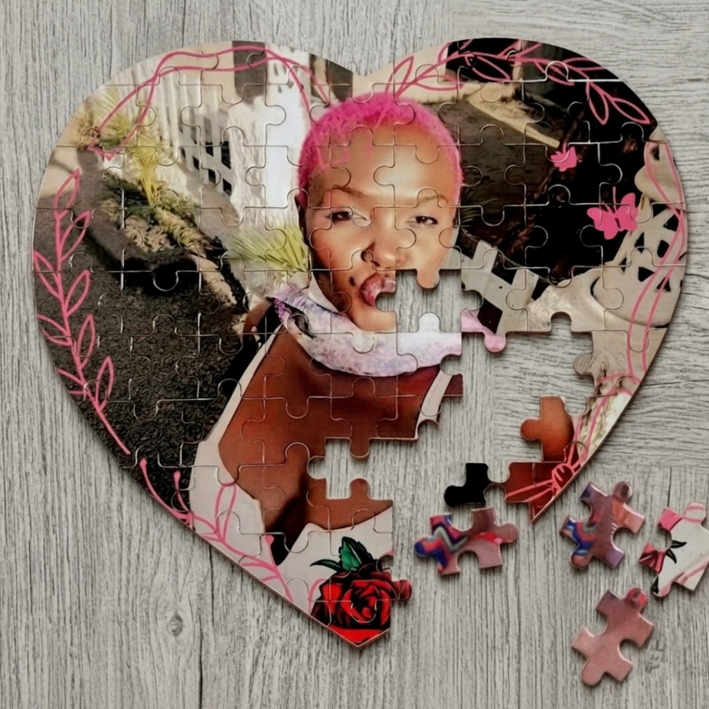 Personalised Heart-Shaped Puzzle – 76 Pieces Custom Photo Jigsaw